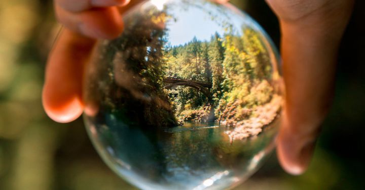 Environmental - Person Holding Clear Glass Ball